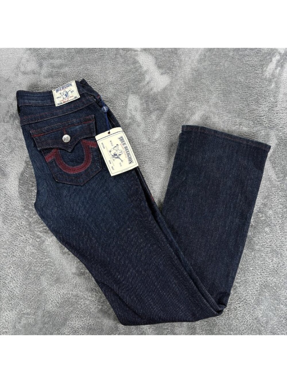 True Religion Bootcut Flap Jeans Womens 29 USA Lonestar WLH564X78 NWT Vintage